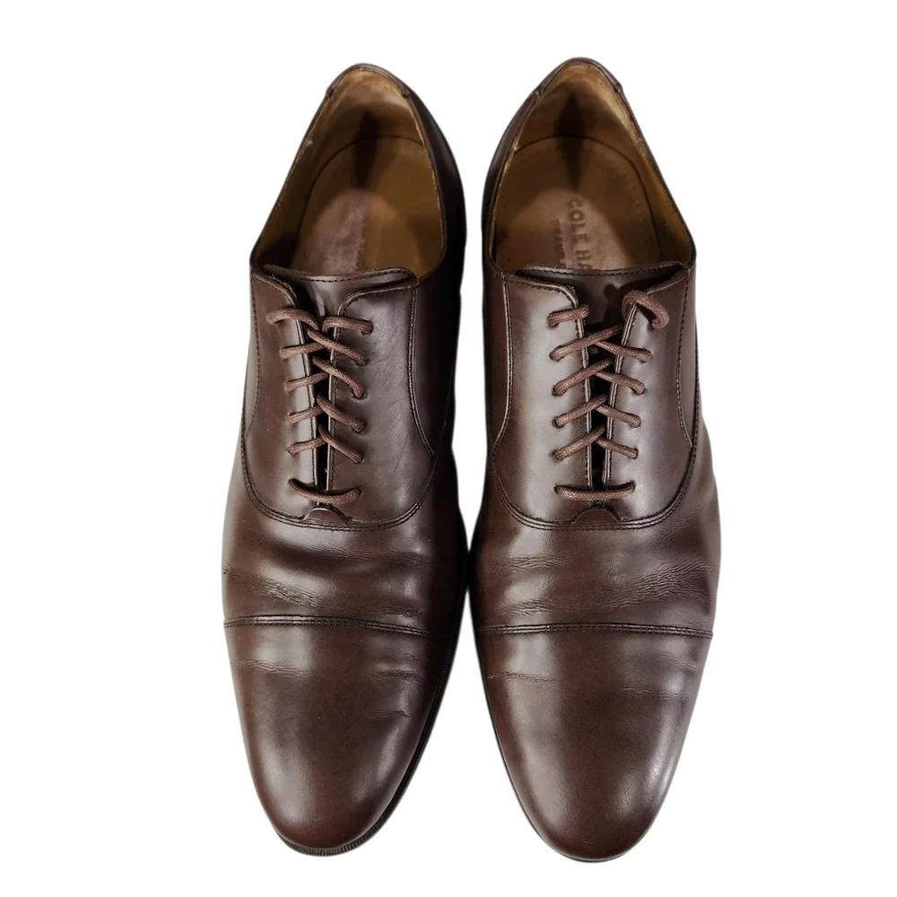 Cole Haan Grand OS Dress Shoes sz 11M Mens Brown Leather‎ Derby Oxford C20409